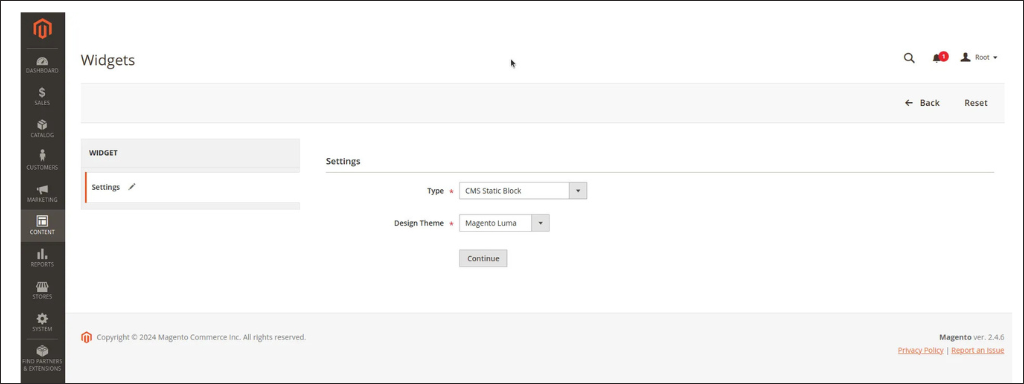Configure Widget Settings