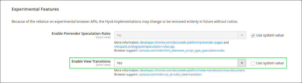 Experimental Features